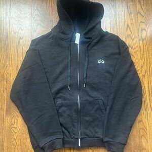 ALO Yoga Black Zip Up Sweater